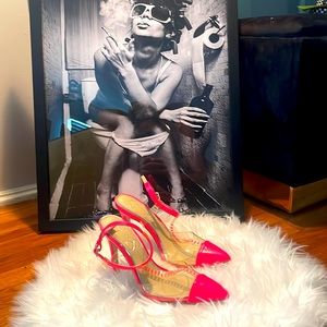 Hot pink Jessica Simpson T-strap heels sz 6.5